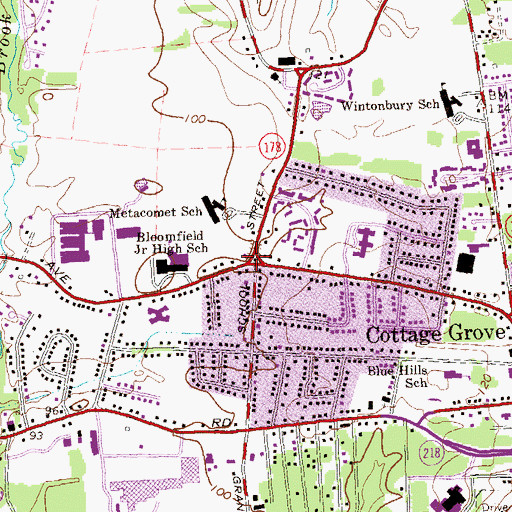 Topographic Map of Old Farm Schoolhouse (historical), CT