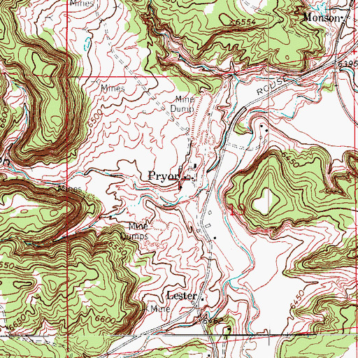 Topographic Map of Pryor, CO
