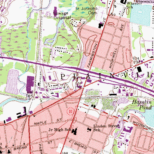 Topographic Map of Olde Canal Square Plaza Shopping Center, CT