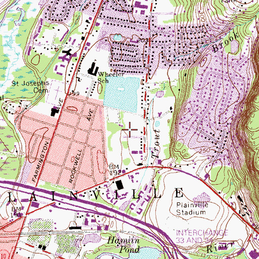 Topographic Map of Paderewski Park, CT