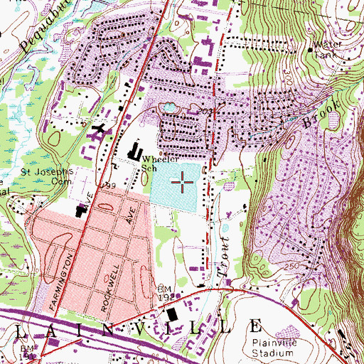 Topographic Map of Paderewski Pond, CT