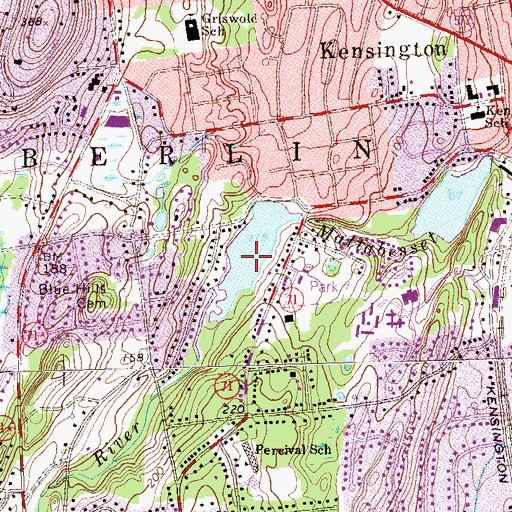 Topographic Map of Paper Goods Pond, CT