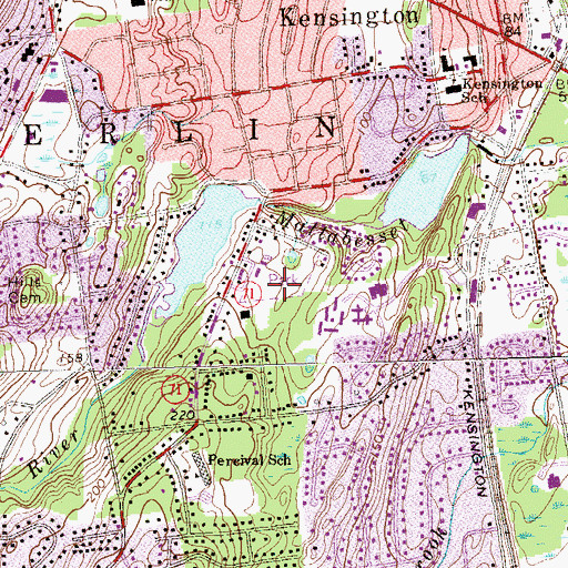 Topographic Map of Percival Field, CT