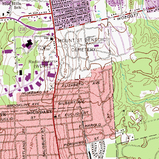 Topographic Map of Pershing Park Playground, CT