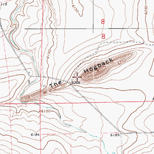 Topographic Map of The Hogback, CO