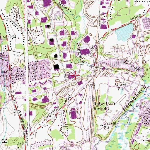 Topographic Map of Plainville Industrial Park, CT