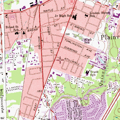 Topographic Map of Plainville Senior Center, CT