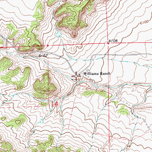 Topographic Map of Williams Ranch, CO