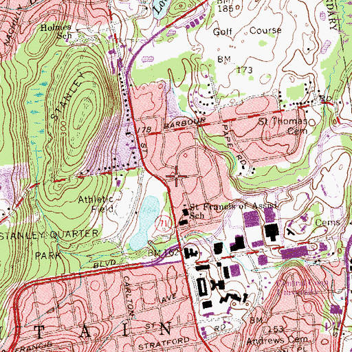Topographic Map of Polish Genealogical Society of Connecticut Archives and Resource Center, CT