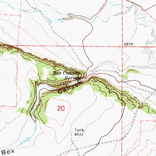 Topographic Map of Box Canyon Spring, CO