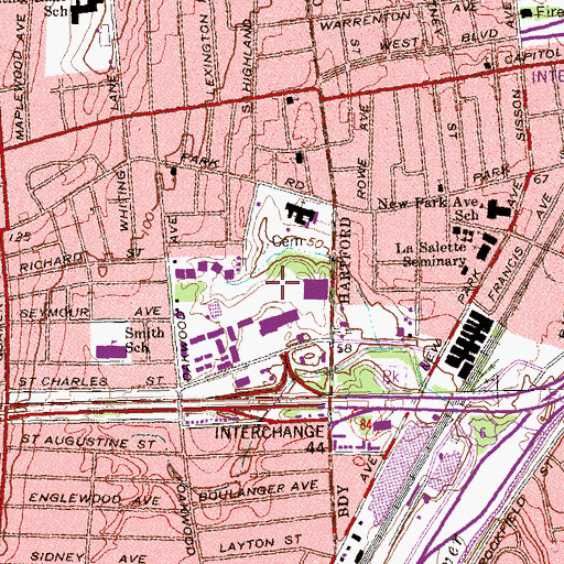Topographic Map of Prospect Shopping Plaza Shopping Center, CT