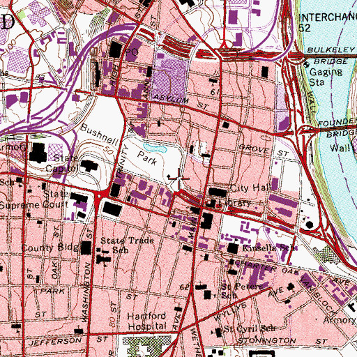 Topographic Map of Pulaski Circle, CT