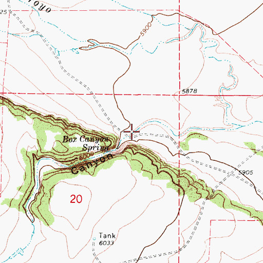 Topographic Map of Box Canyon, CO