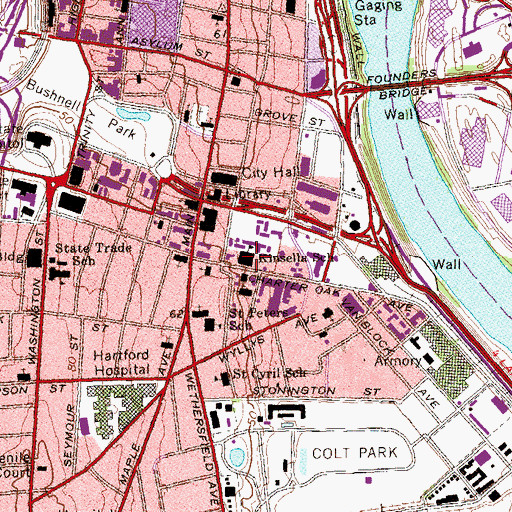 Topographic Map of R E Betances School, CT