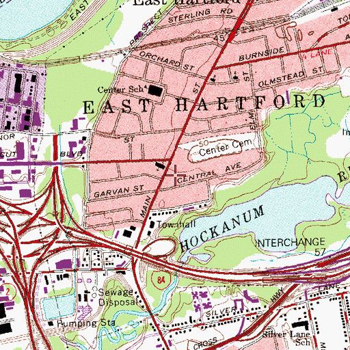 Topographic Map of Raymond Memorial Library, CT