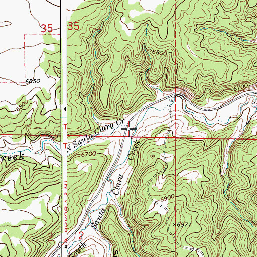 Topographic Map of North Santa Clara Creek, CO