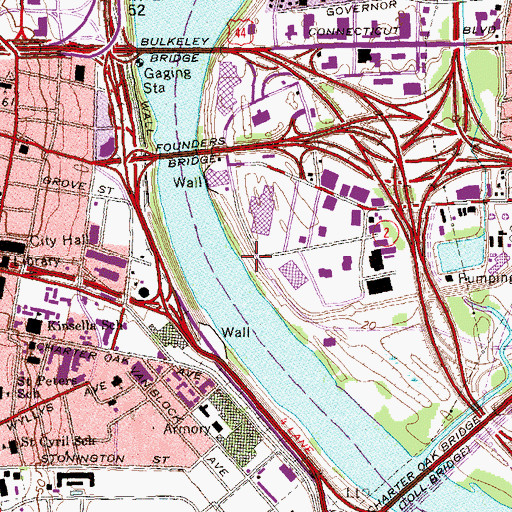 Topographic Map of Riverside Park, CT