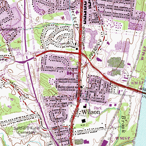 Topographic Map of Roger Wolcott Early Childhood Center, CT