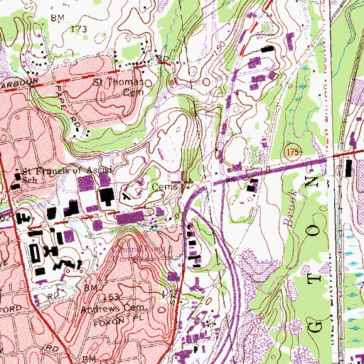 Topographic Map of Russian Orthodox Cemetery, CT
