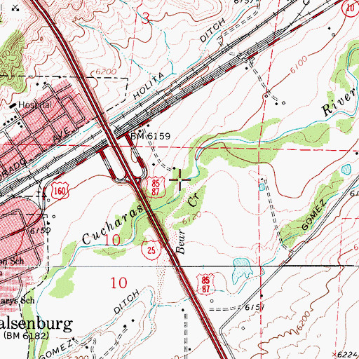 Topographic Map of Bear Creek, CO