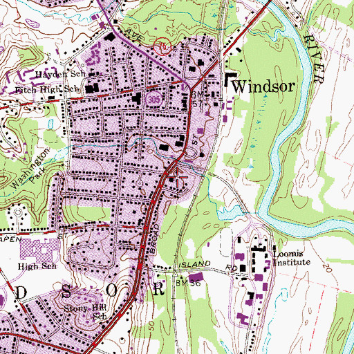 Topographic Map of Saint Gabriel Church, CT