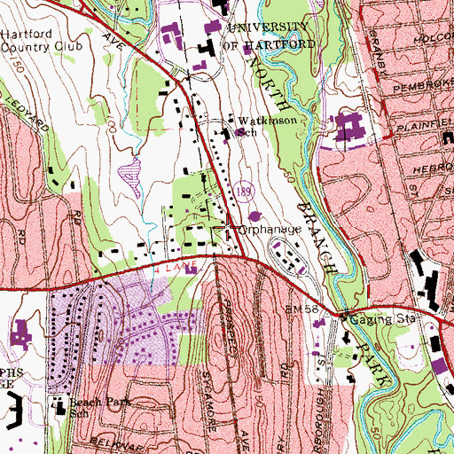 Topographic Map of Saint Gabriel Convent, CT
