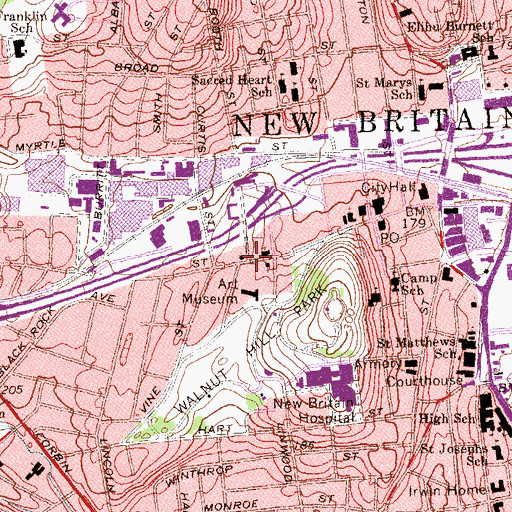 Topographic Map of Saint George Greek Orthodox Church, CT