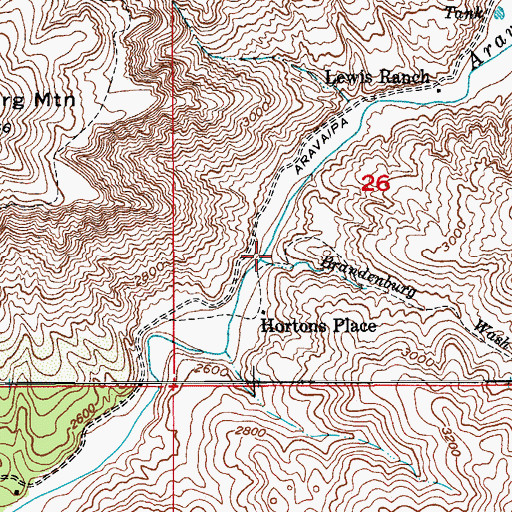 Topographic Map of Brandenburg Wash, AZ
