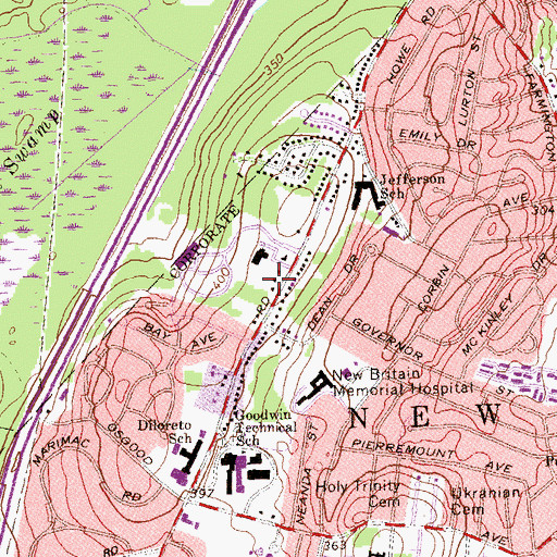 Topographic Map of Saint Jerome Church, CT