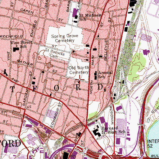 Topographic Map of Saint Monicas Church Library, CT