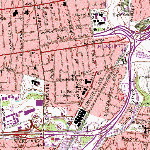 Topographic Map of Saint Pauls Methodist Episcopal Church, CT