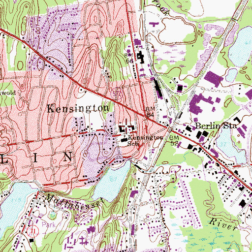 Topographic Map of Saint Pauls School, CT