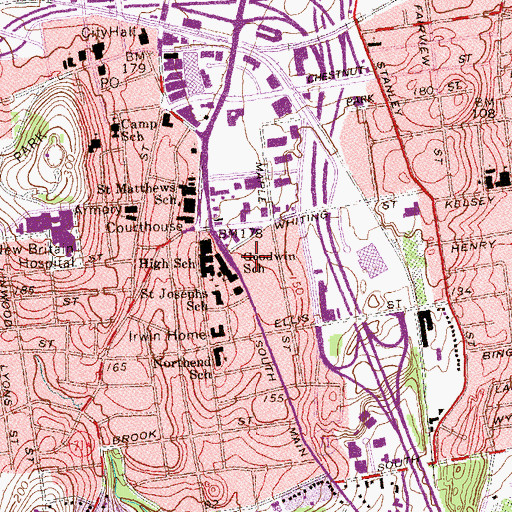 Topographic Map of Salvation Army, CT