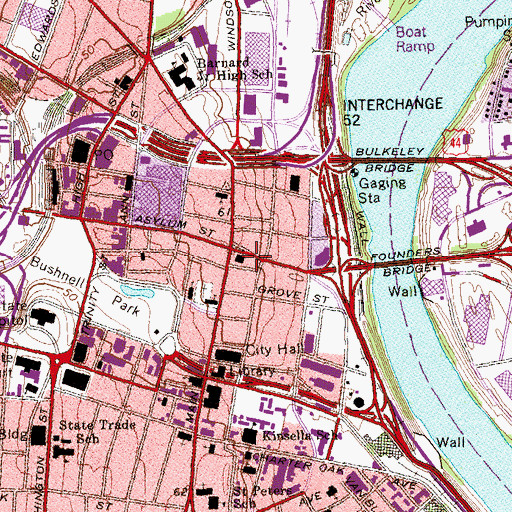 Topographic Map of Second Church of Christ Scientist, CT