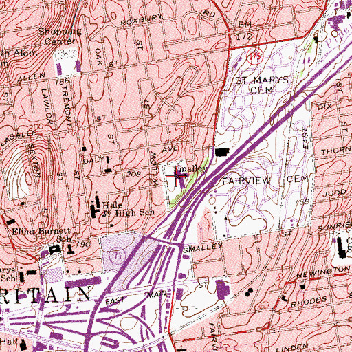 Topographic Map of Smalley Park, CT