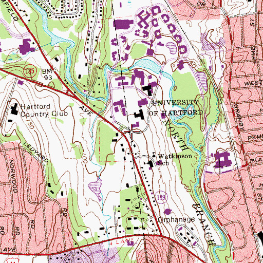 Topographic Map of South Cottage, CT