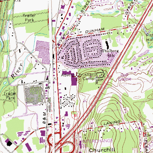 Topographic Map of Southington Shopping Center, CT