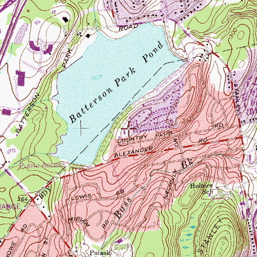 Topographic Map of Spottswood African Methodist Episcopal Zion Church, CT