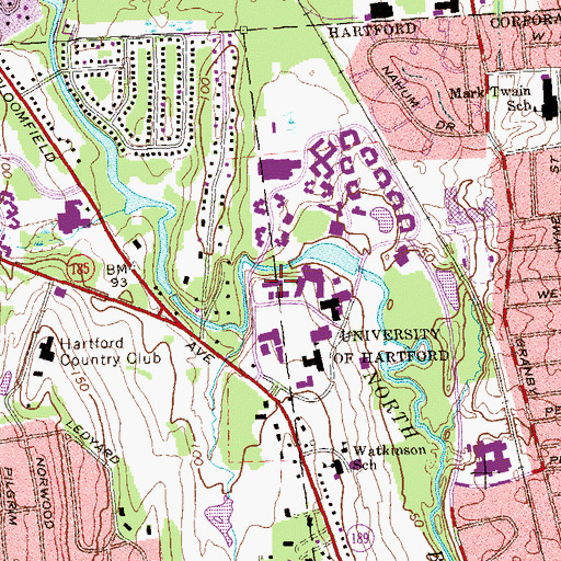 Topographic Map of Stanley Sculpture Studio, CT