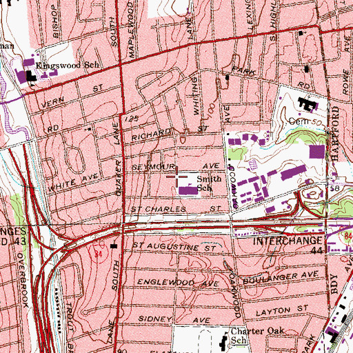 Topographic Map of Sterling Field, CT