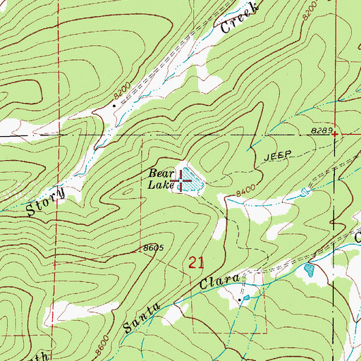 Topographic Map of Bear Lake, CO