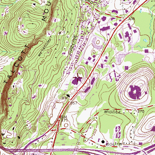 Topographic Map of The Exchange Shopping Mall Shopping Center, CT