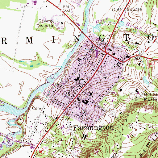 Topographic Map of Town of Farmington Open Space, CT