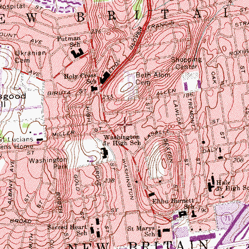 Topographic Map of Transfiguration Church, CT