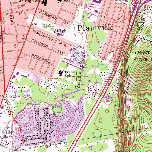 Topographic Map of Trumbull Park, CT