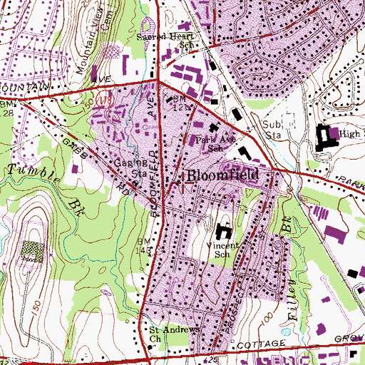 Topographic Map of Union Baptist Church, CT