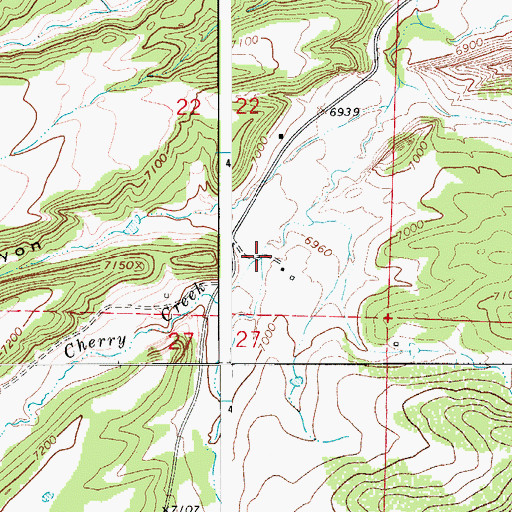 Topographic Map of Cherry Creek, CO