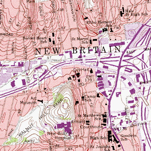 Topographic Map of United Pentecostal Church, CT