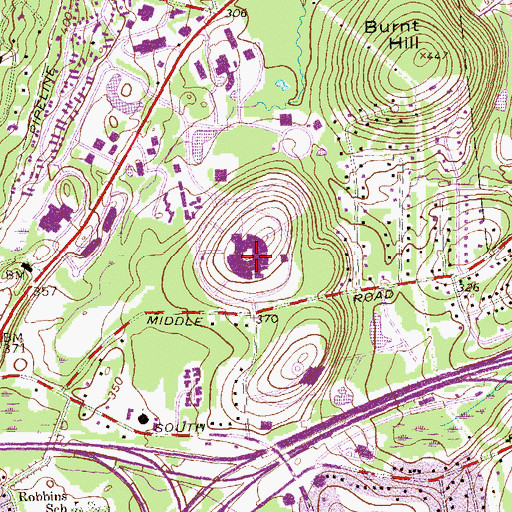 Topographic Map of University of Connecticut Health Center, CT