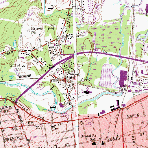 Topographic Map of West Cemetery, CT
